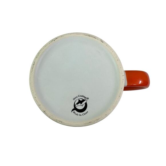 3/$20 Orca Coatings Friends Not Food Animals White Orange Ceramic Coffee Mug - Picture 5 of 7